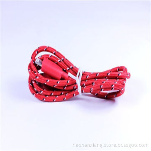 Round Fabric Braided Transfer Nylon Data Cable